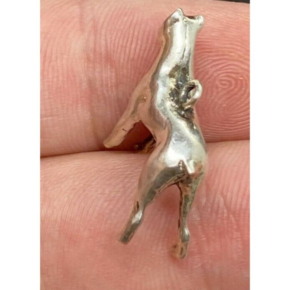 Vintage Sterling Silver 925 Pitbull Boxer Dog Charm Pendant - Picture 5 of 5